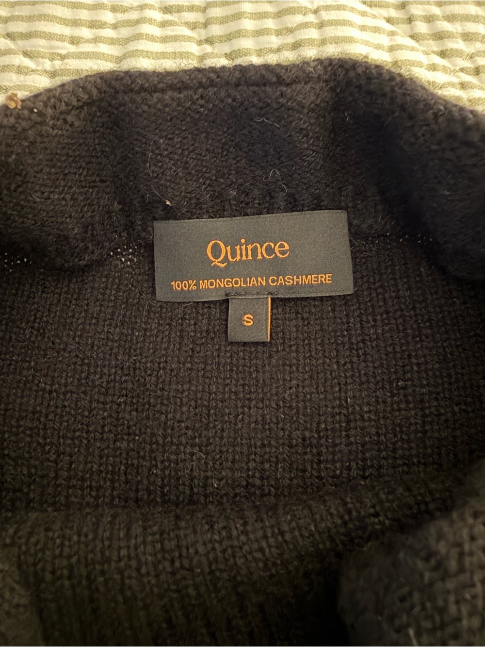 Quince Black Cashmere Mock Neck Pullover - Picture 2 of 3